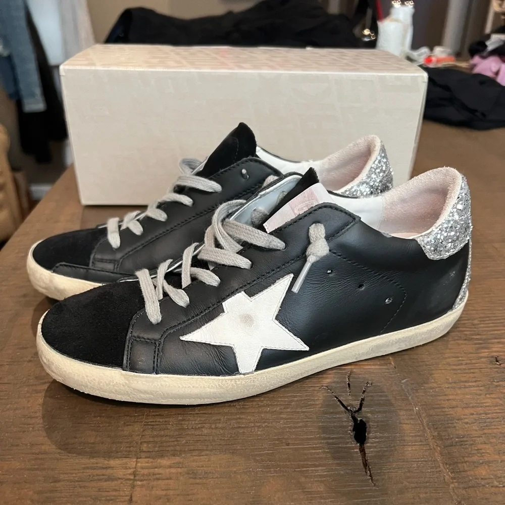 Golden Goose Super Star, classic suede toe, glitter heel - size 36 - Picture 4 of 9